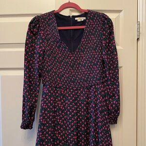 Boden smoked top floral print dress